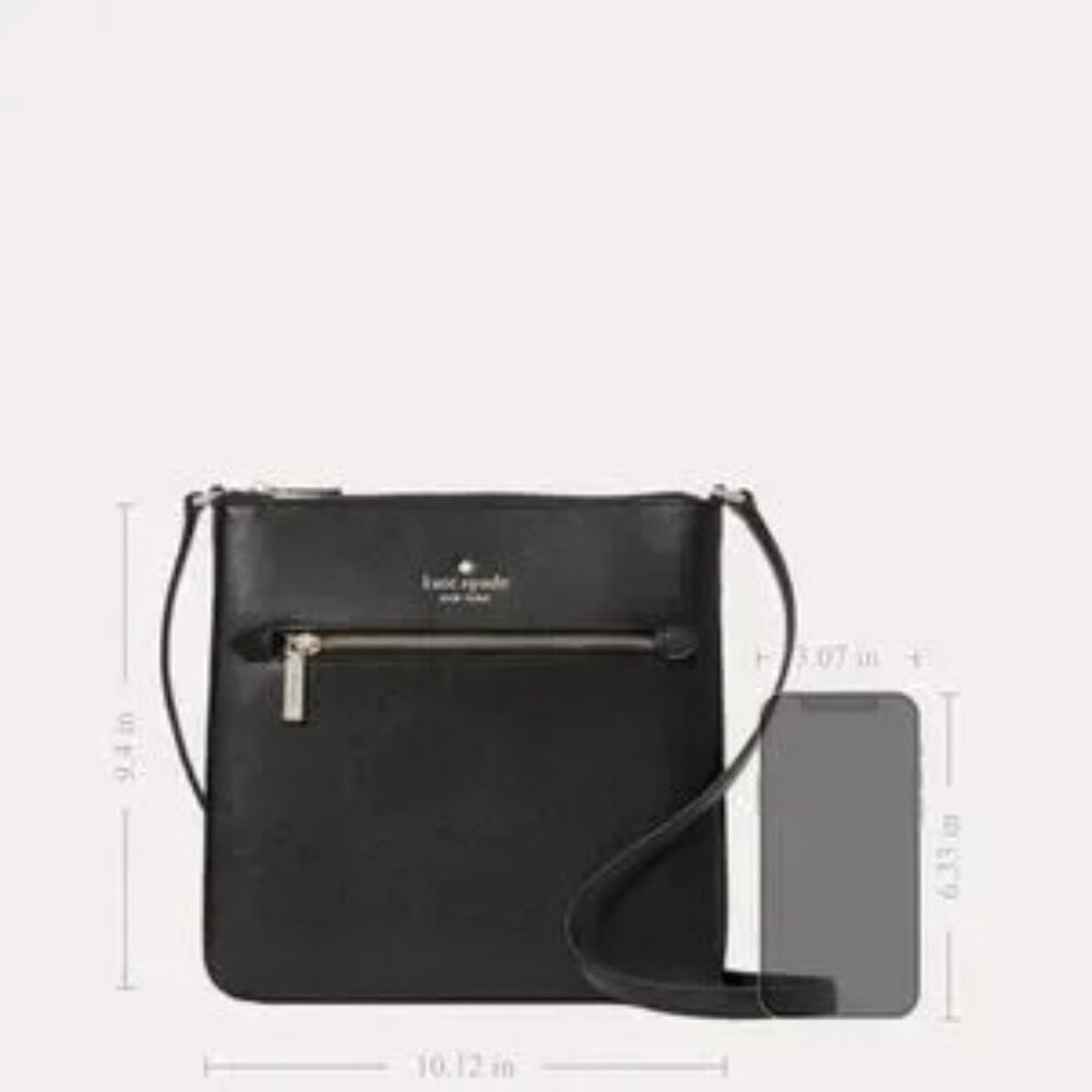 Kate Spade Purse + Wristlet Set Black Sadie North South Crossbody + Staci L Zip - Picture 8 of 16